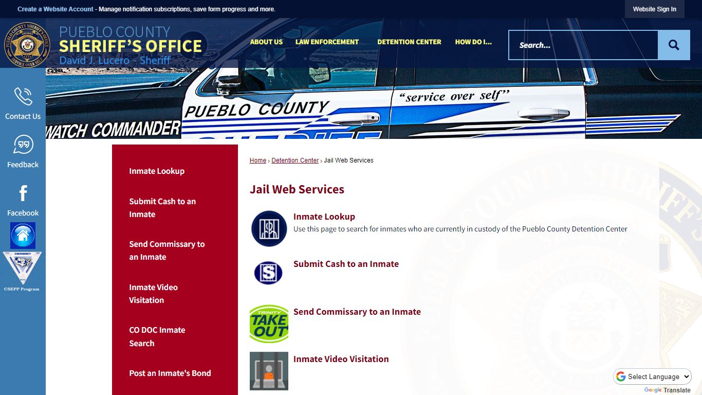 Jail Web Services | Pueblo County Sheriff, CO