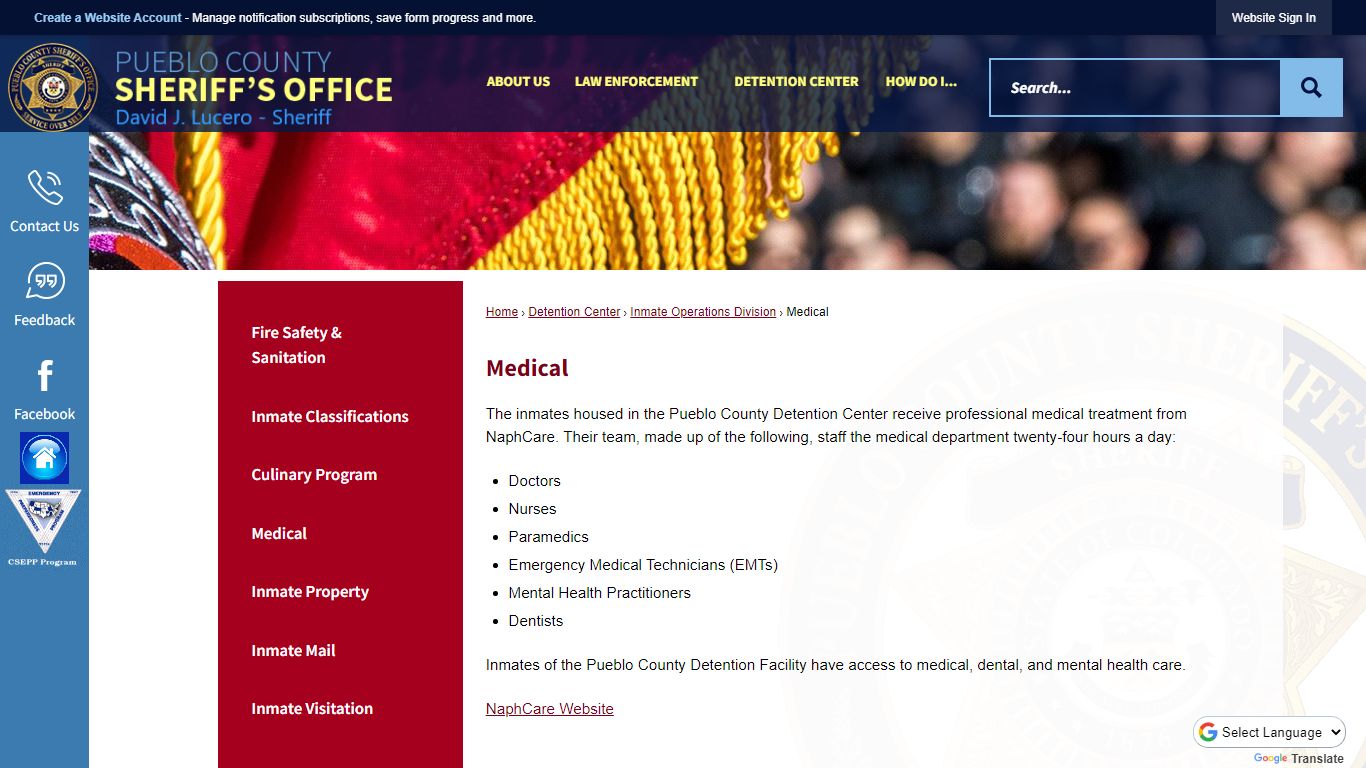 Medical | Pueblo County Sheriff, CO